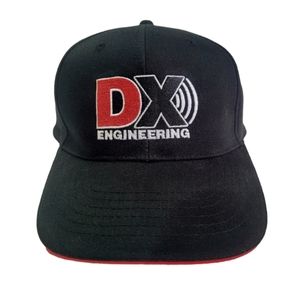 DX Engineering Snapback Baseball Cap Hat Black Red White (Ham Radio Equipment)